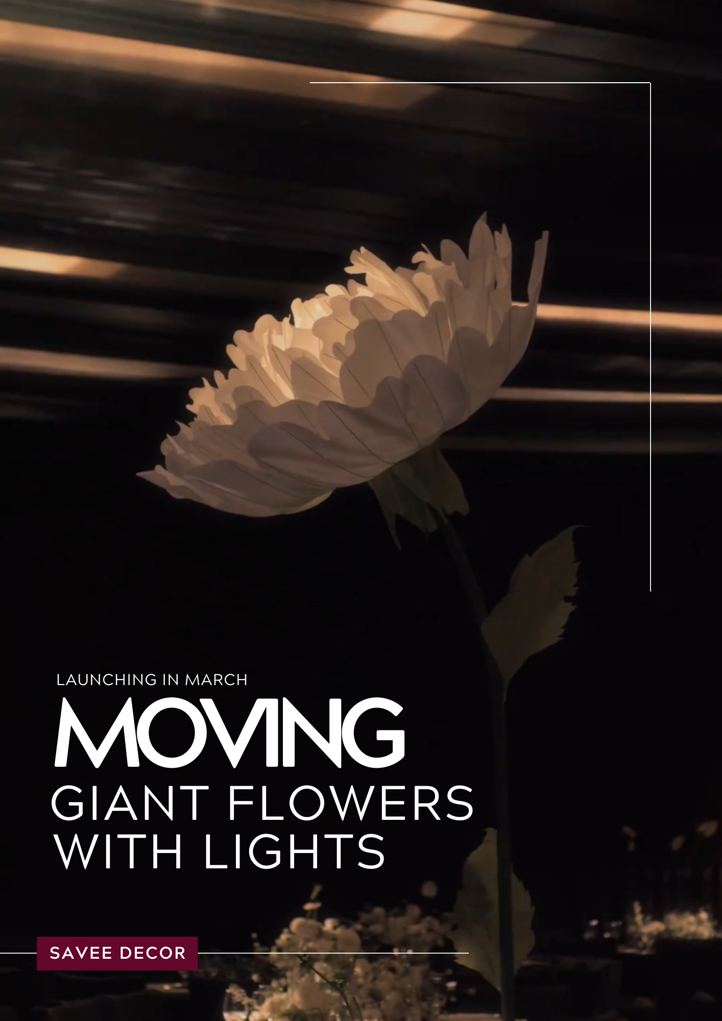 Giant flower with lights