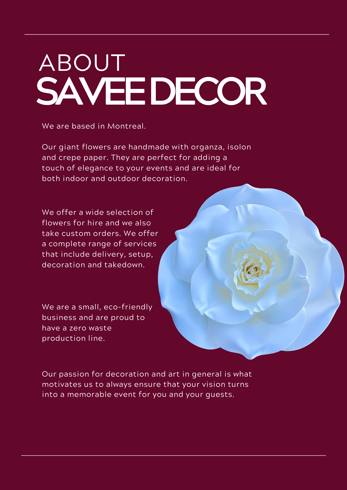 handcrafted giant flower